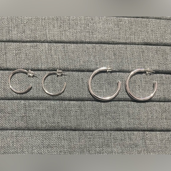 Silver Hoop Earrings BUNDLE - Picture 1 of 3
